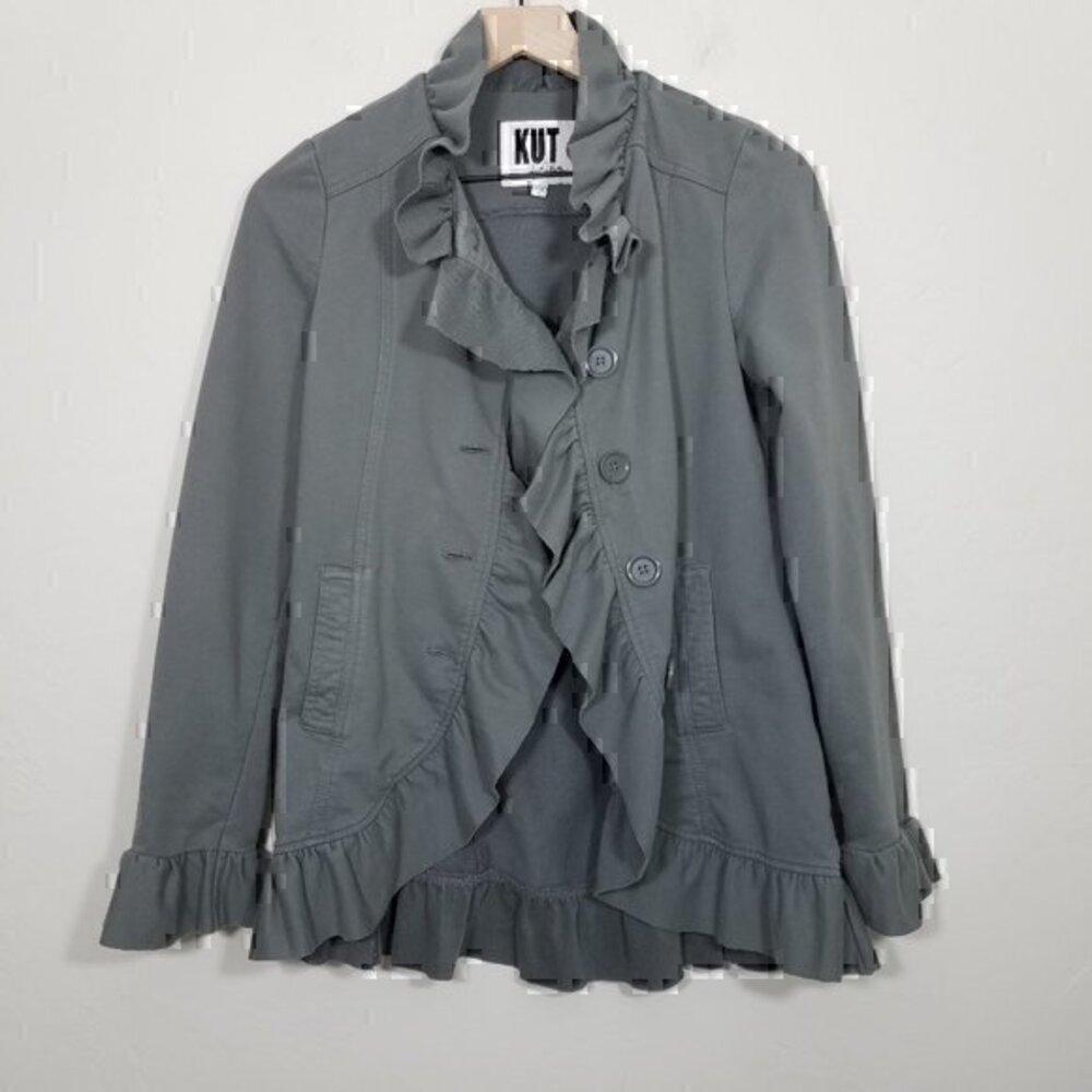 Kut from the Kloth Ruffle Jacket Blazer Size S